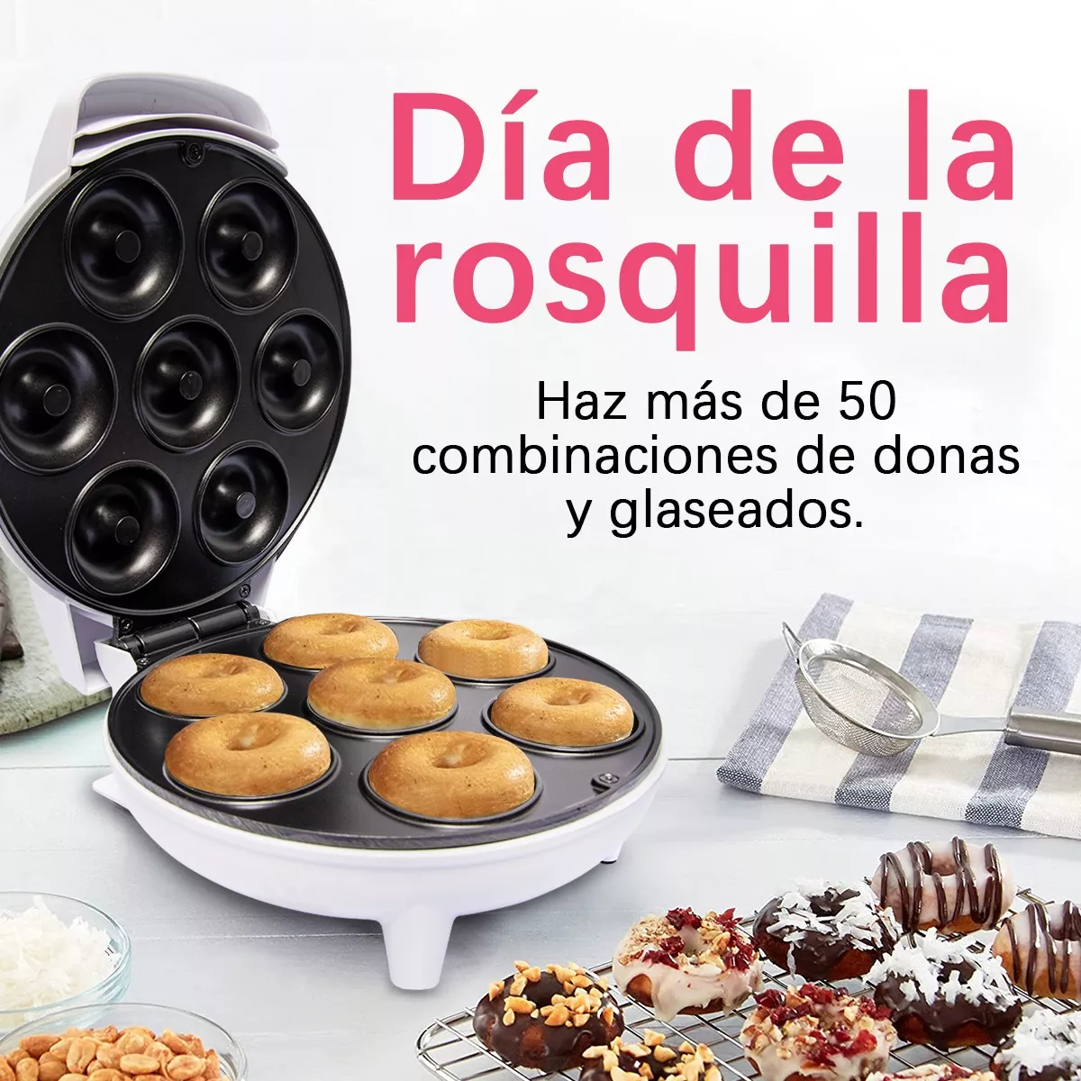 Máquina De Donas Para Desayuno Casa Con Donas 1200w Olye