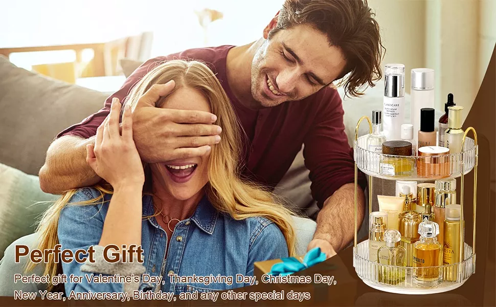Organizador De Maquillaje Cosméticos Rotación Acrílico 360°