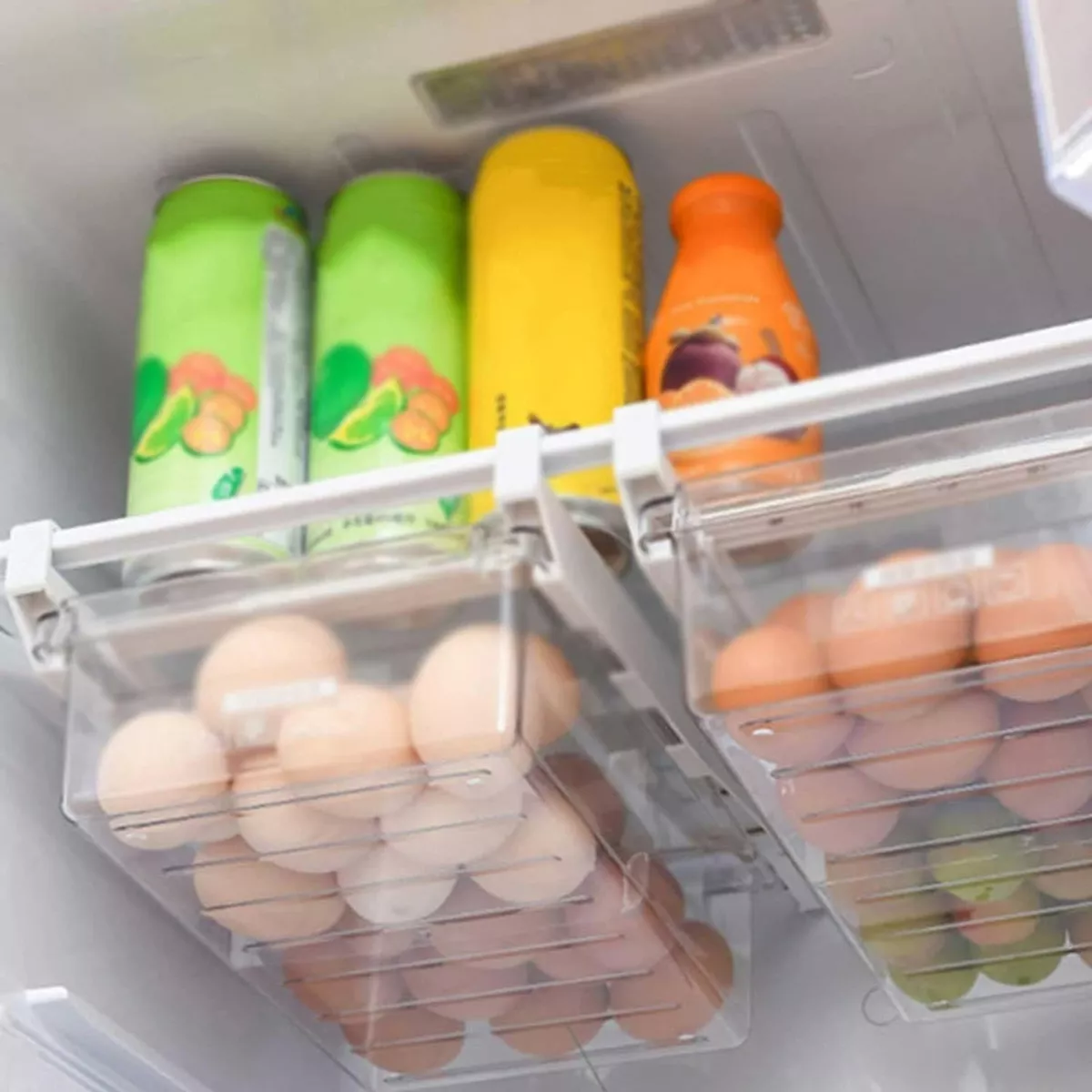 Set de 3 Organizadores de Alimentos Para Refrigerador Y Cocina Color Blanco