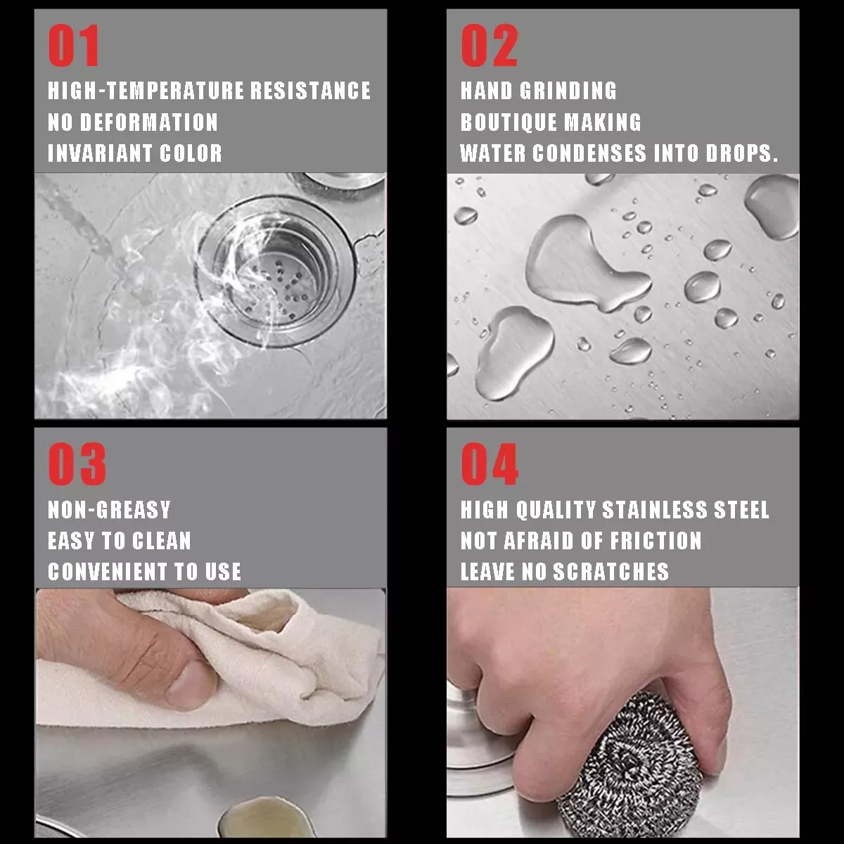 Kit De Fregadero De Acero Inoxidable 304 Con Escurridor75x40