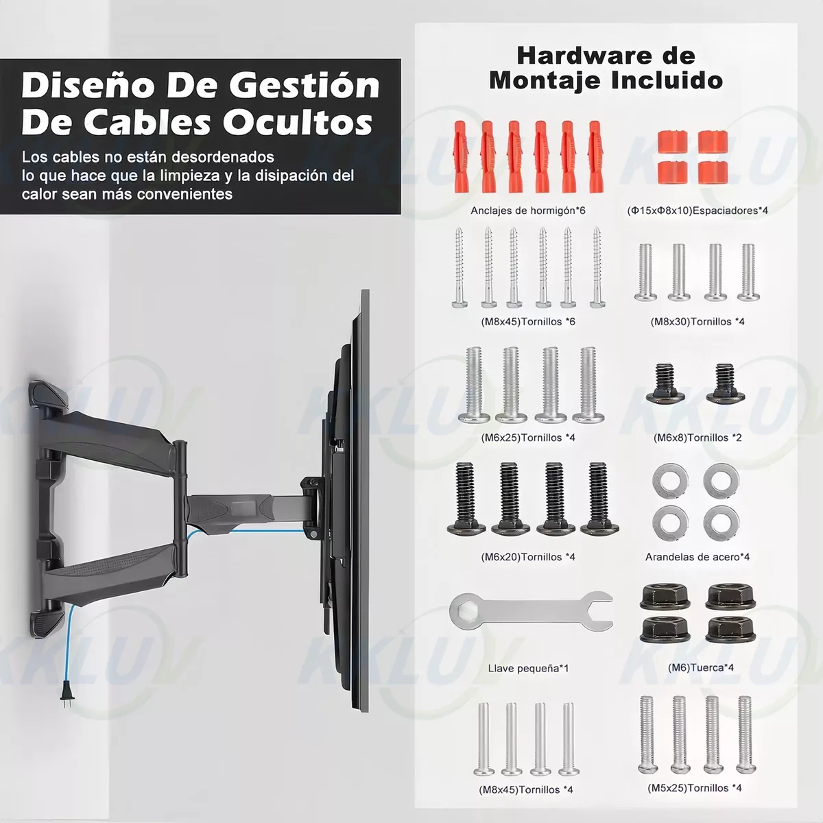 Soporte Tv Pared Para Pantallas De 32-85 Pulgadas Máx 65kg