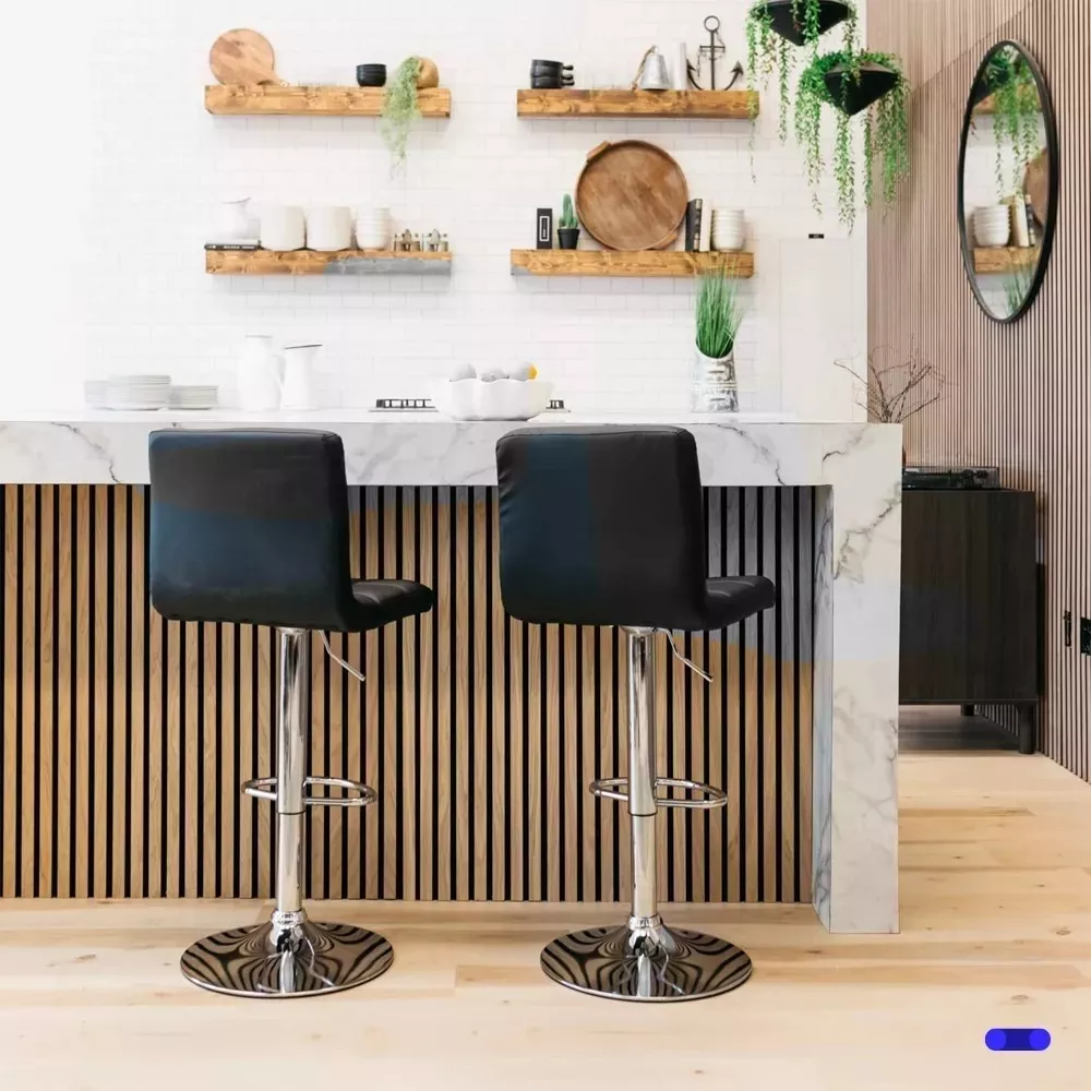 Set 2 Bancos Altos Cocina Barra Desayunador Bar Ajustable