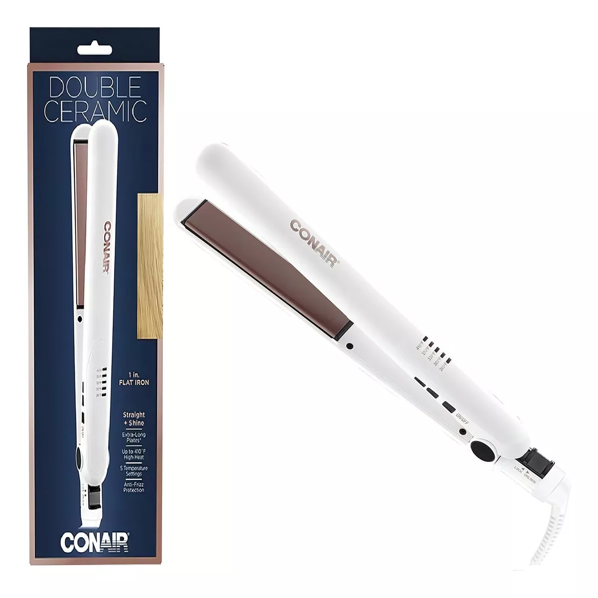 Alaciadora Plancha De Cabello Pelo Con Doble Cerámica Conair