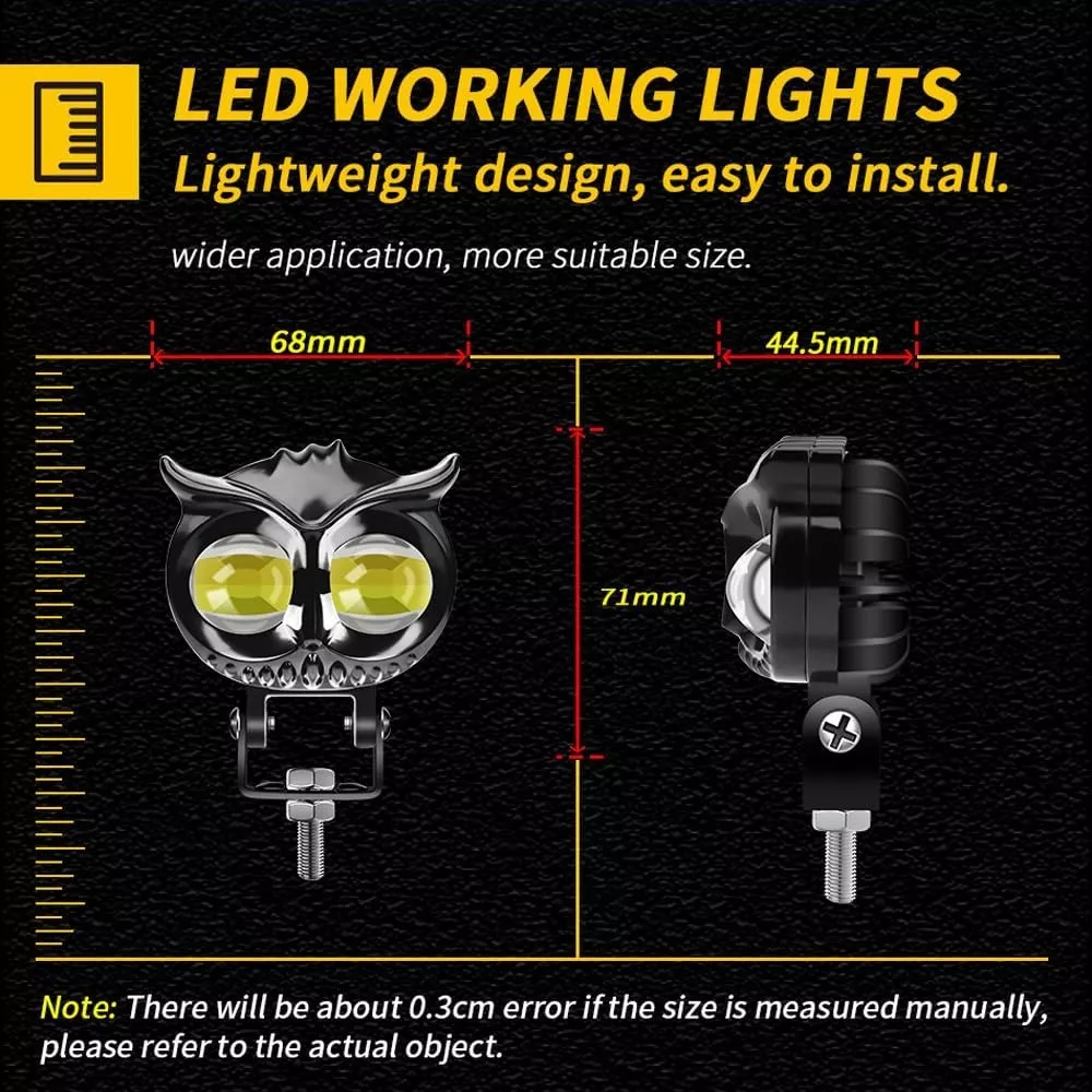Un Par Luces Led Para Faros Motos Luz Auxiliares Lupa Autos