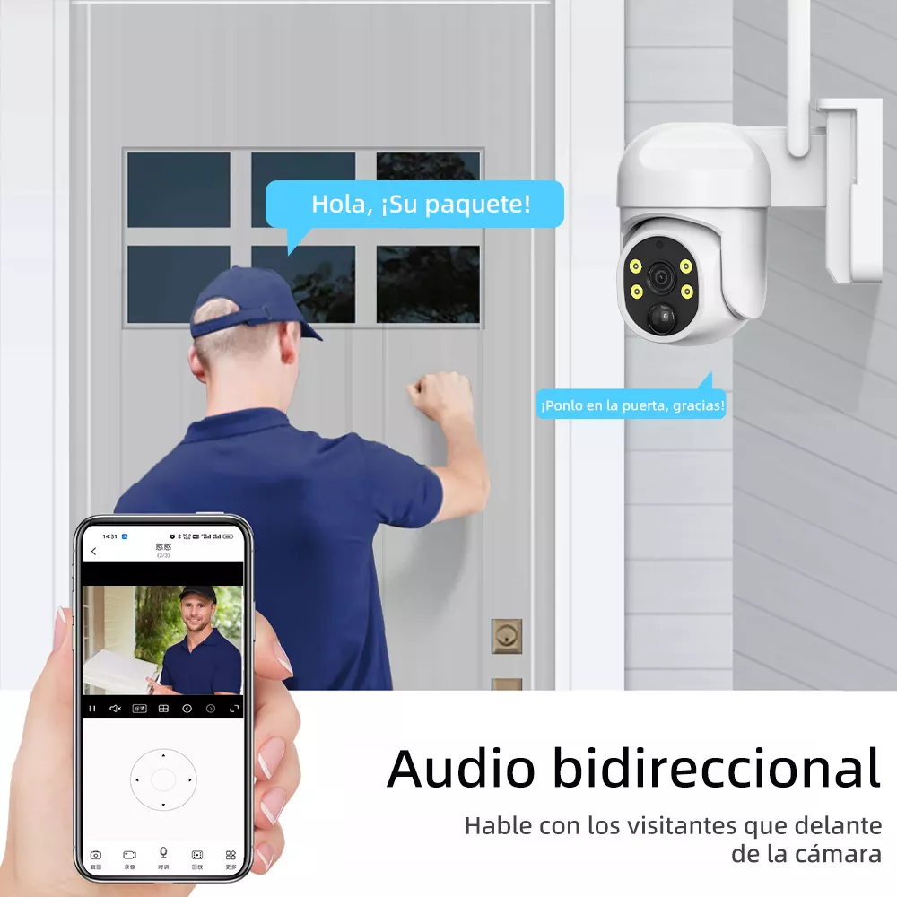 Solar Cámara De Seguridad Dawang Tyn1 2.5k Fhd 4mp Wifi Ptz Con Baterías