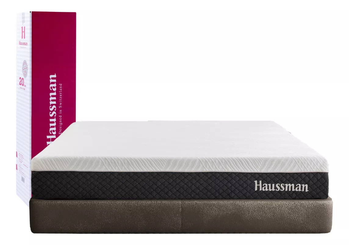Colchon Caja Memory Foam Matrimonial Haussman Massage 20cm