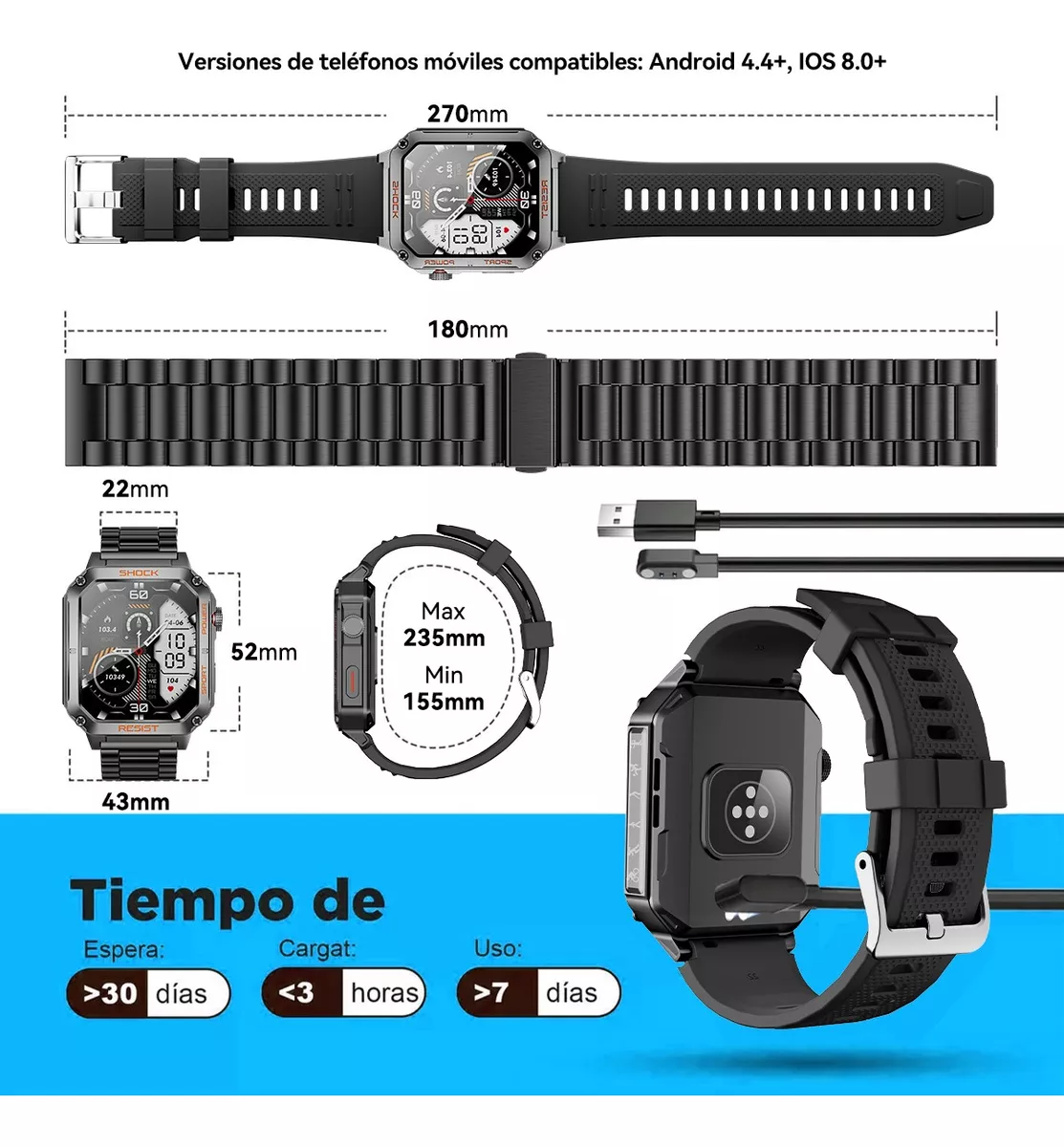 Reloj Smartwatch 1.91'' Reloj Inteligente Bluetooth Llamada