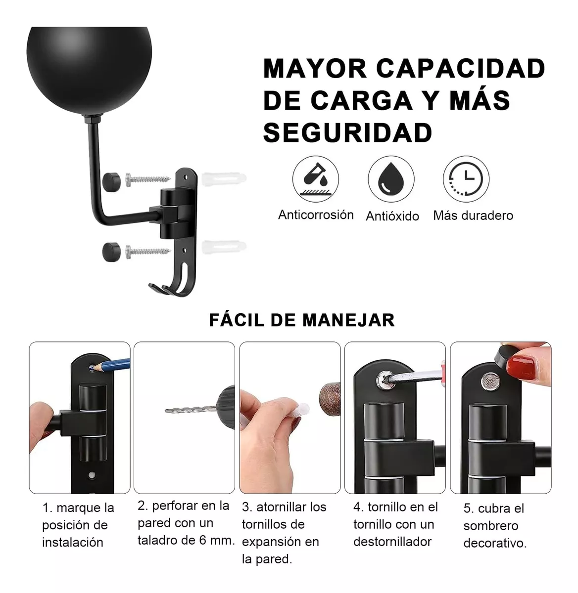 Soporte Casco Motocicleta Y Bicicleta, Rotación 180 Grados