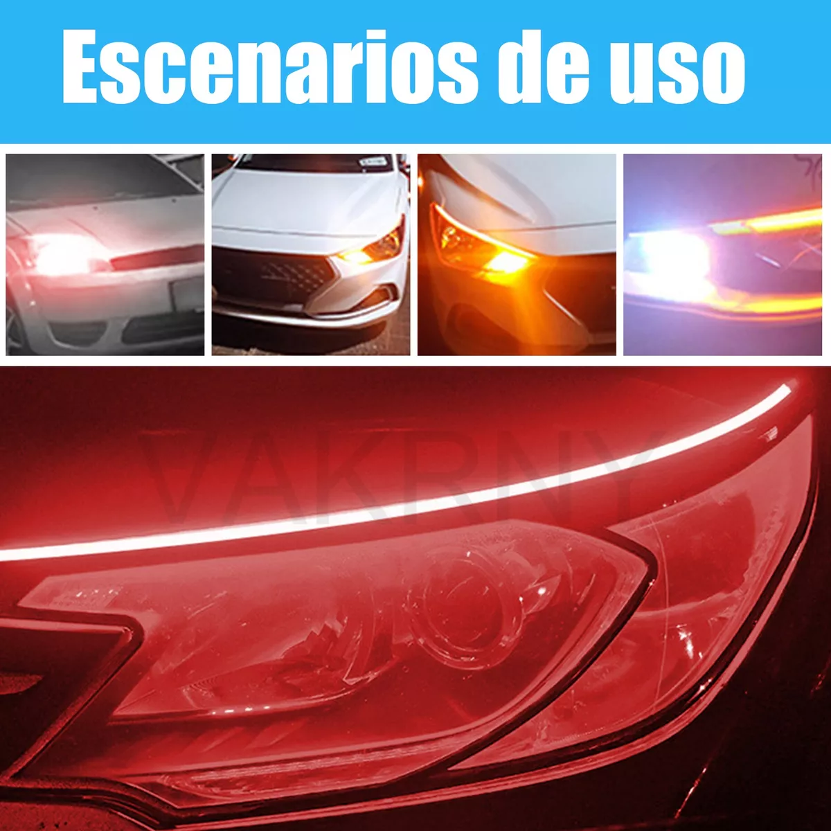 60cm Par Tira Led Drl Flexible Direccional Secuencial Auto
