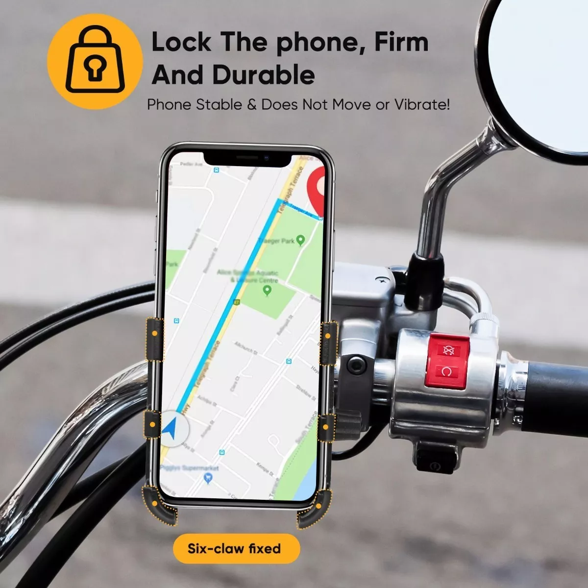 Aluminio Porta Celular Soporte Moto Telefono, Puede Recargar