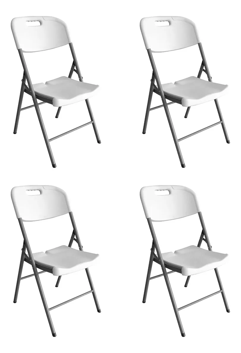 4 Sillas Plegables Plástico Reforzado De Exterior/interior