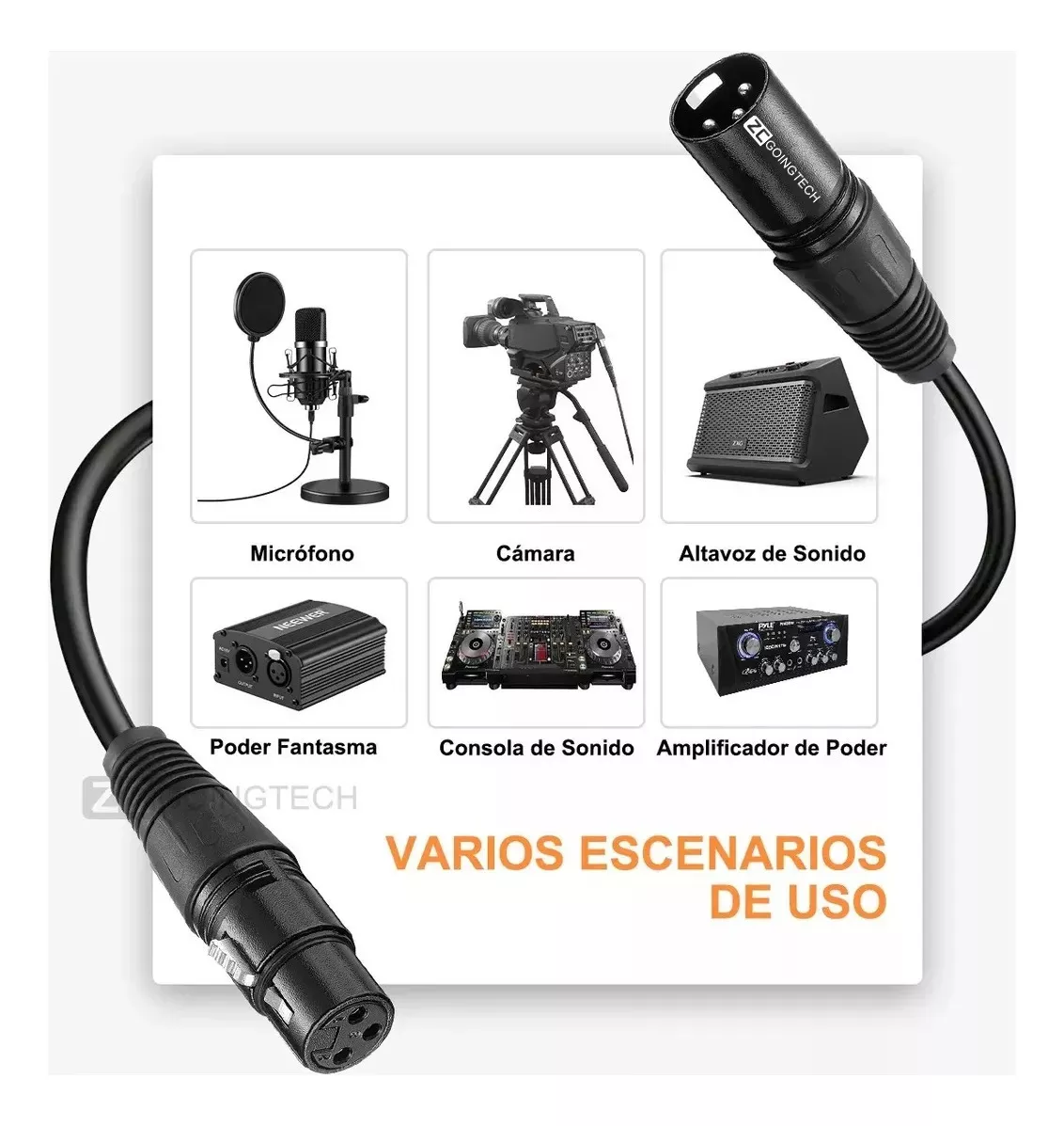 10m Cable Para Microfono,cable Xlr Balanceado Dual Shielded