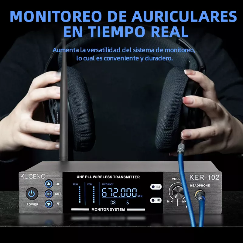 Sistema Monitoreo Estéreo 1 Canal De 2 Receptores Bluetooth