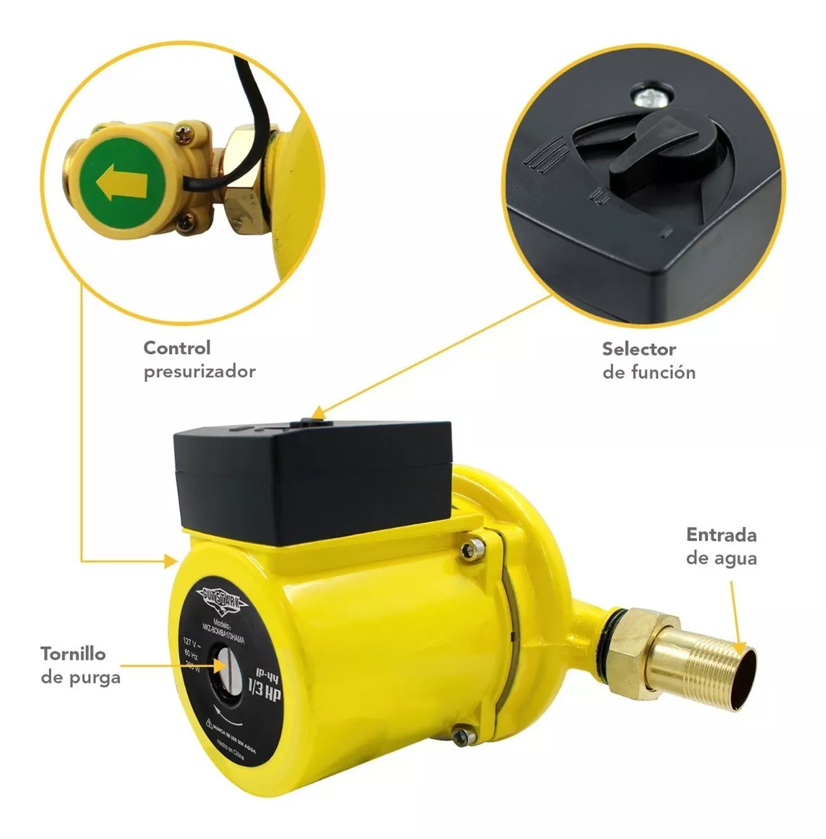 Bomba Presurizadora Agua 1/3 Hp Automatica 270 W 2 Servicios