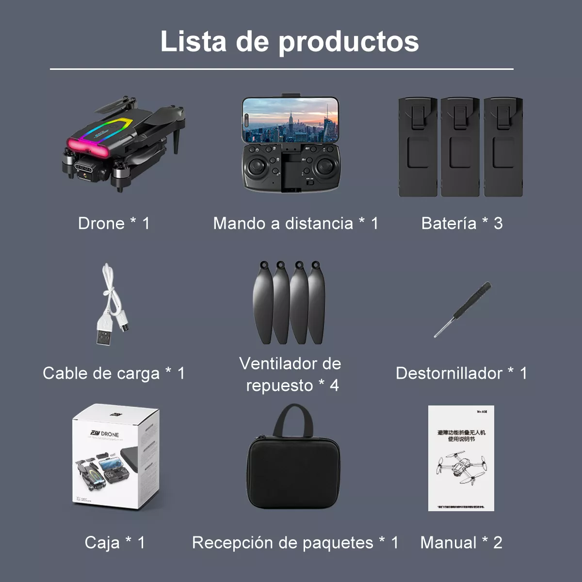 Fij Mini Drones Con Cámara 8k Hd F199 Sin Escobillas 3 Baterías