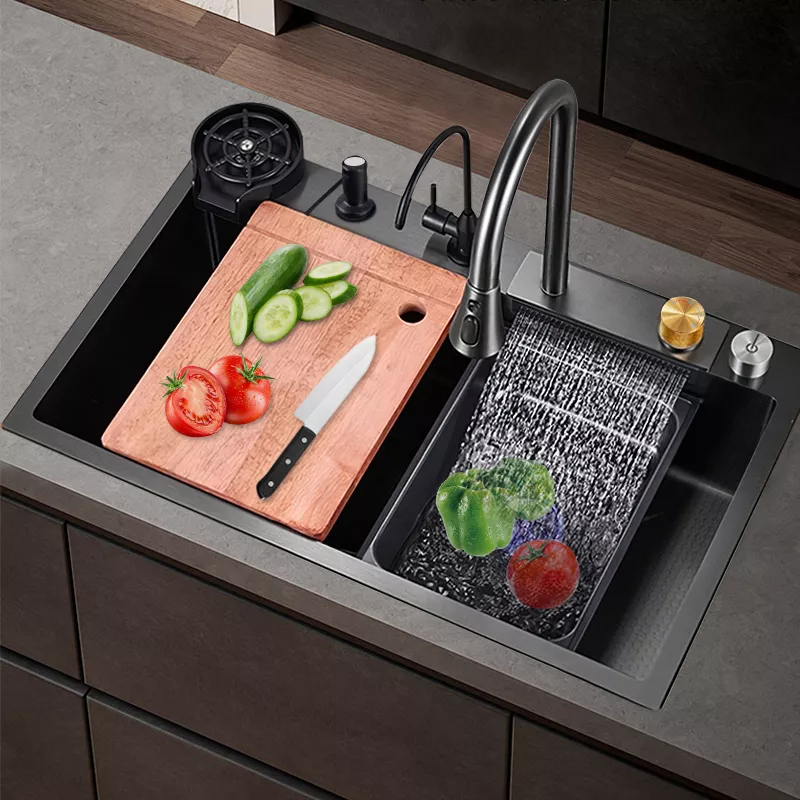 Fregadero De Cocina De Acero Inoxidable Con Accesorios 80x46