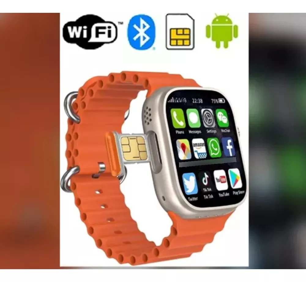 Smartwatch Ultra 4g, 5g Autempo 2024 Android Sim Apps Camara