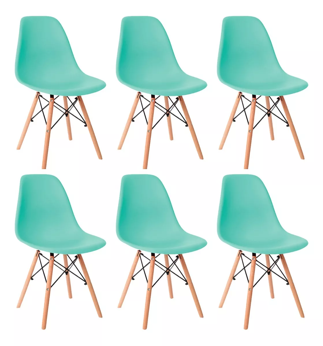 Set De 6 Sillas Estilo Eames Comedor Moderna Komfort