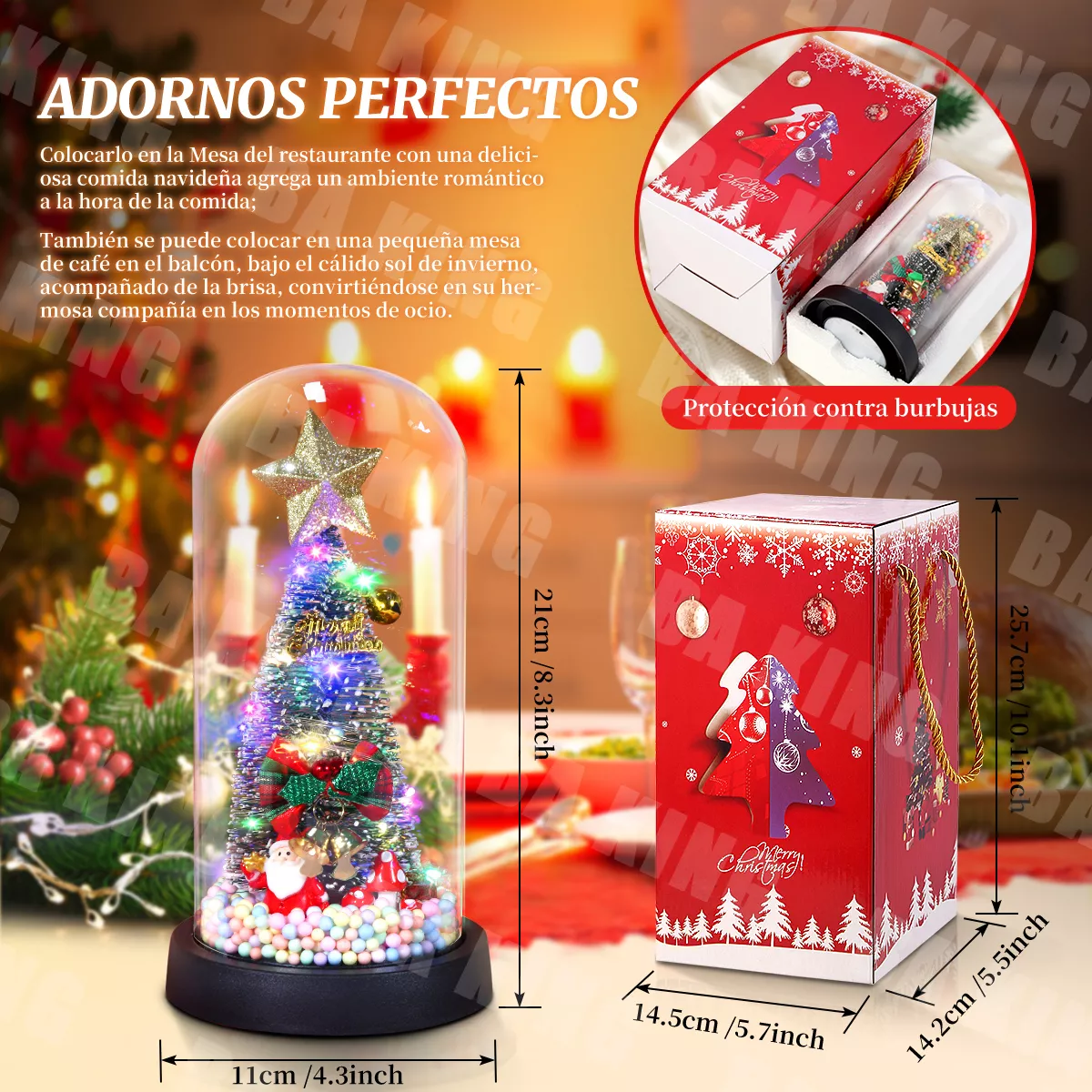 Luces De Navidad / Arbol De Navidad Cúpula De Cristal Regalo