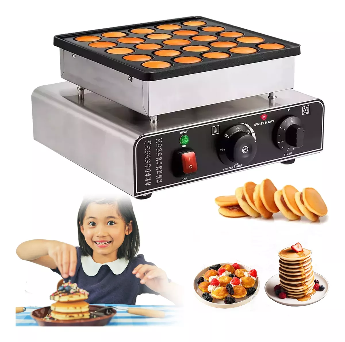 Maquina Electrica Industrial Mini Hotcakes 25 Piezas Comercial Muffins Pancacke