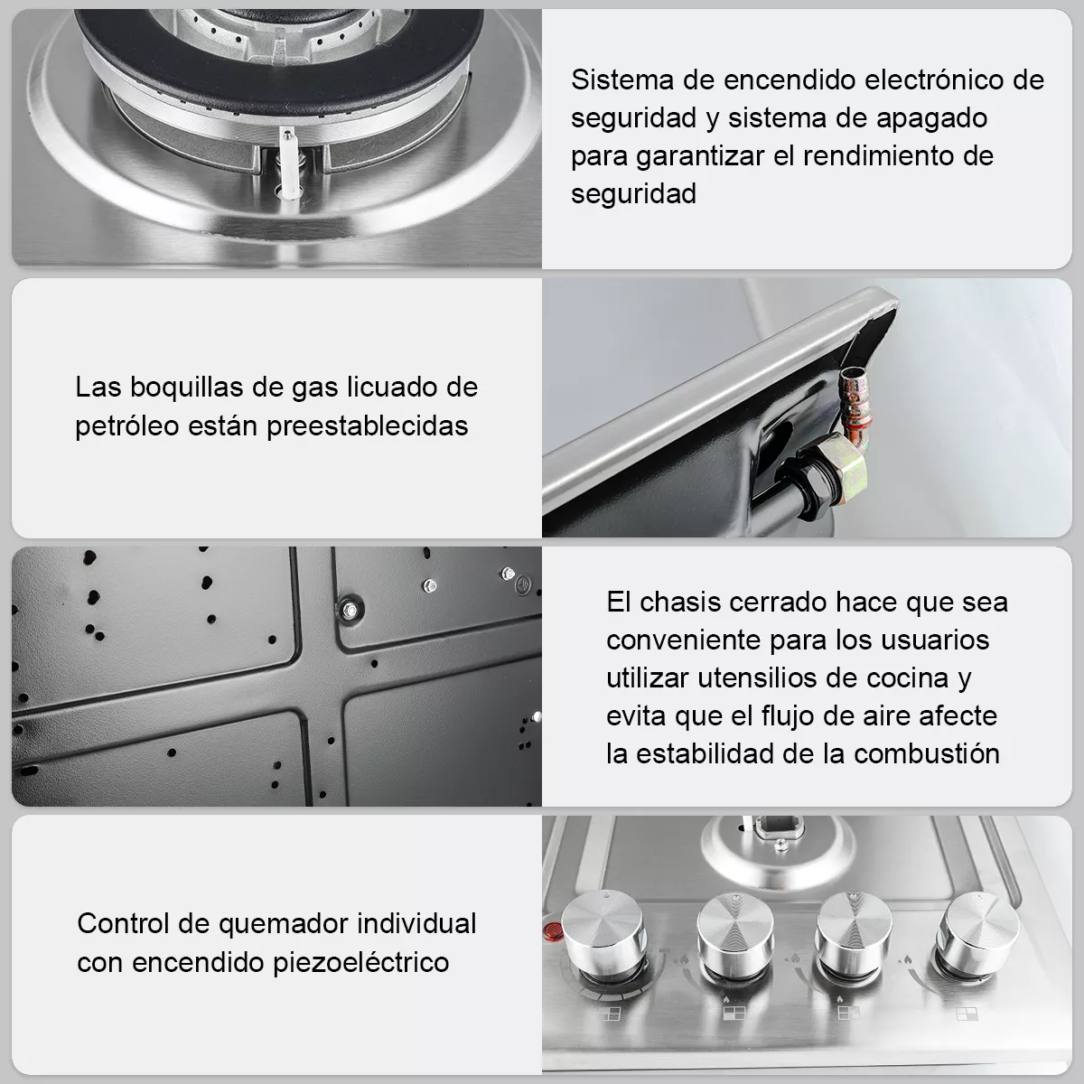 Parrilla De Gas Acero Inoxidable Estufas Eléctricas Cerámica Color Plateado