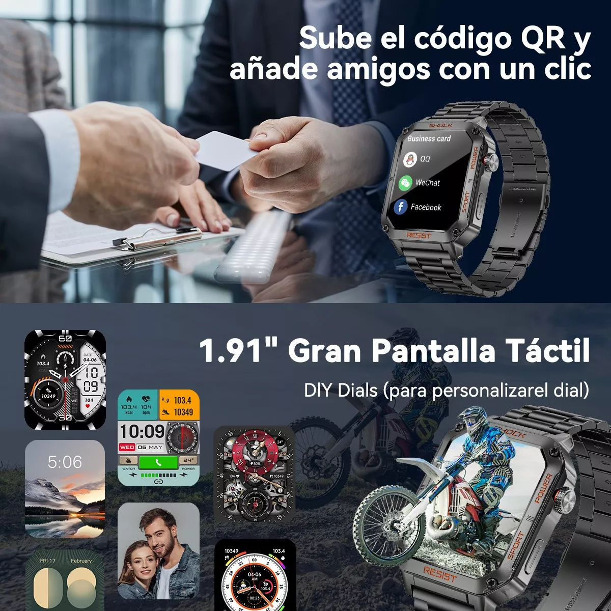 Reloj Smartwatch 1.91'' Reloj Inteligente Bluetooth Llamada