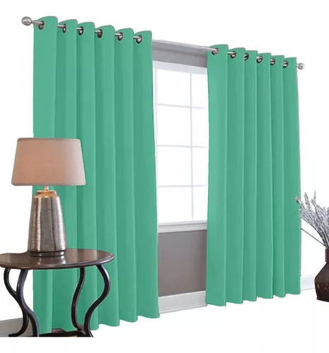 Cortinas Black Out Melocotton Color Negro 275cm de Ancho X 215cm de Alto En 2 Páneles