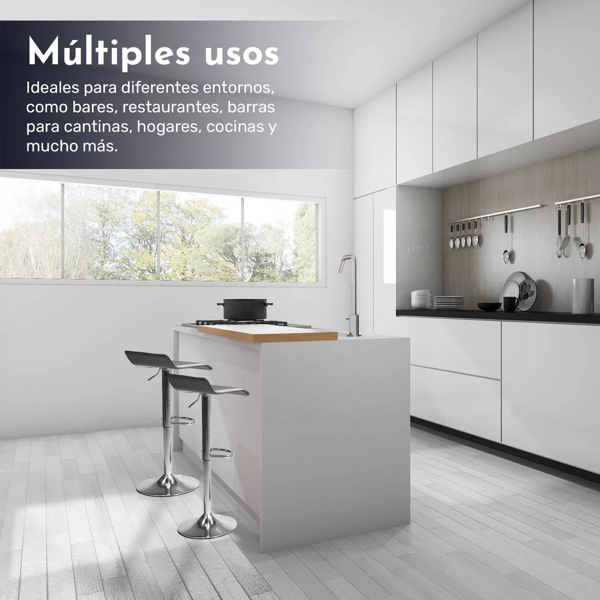 2 Bancos Altos Gris Barra Cocina Bar Cantina Cafeteria Antro Acabado de la estructura Cromado
