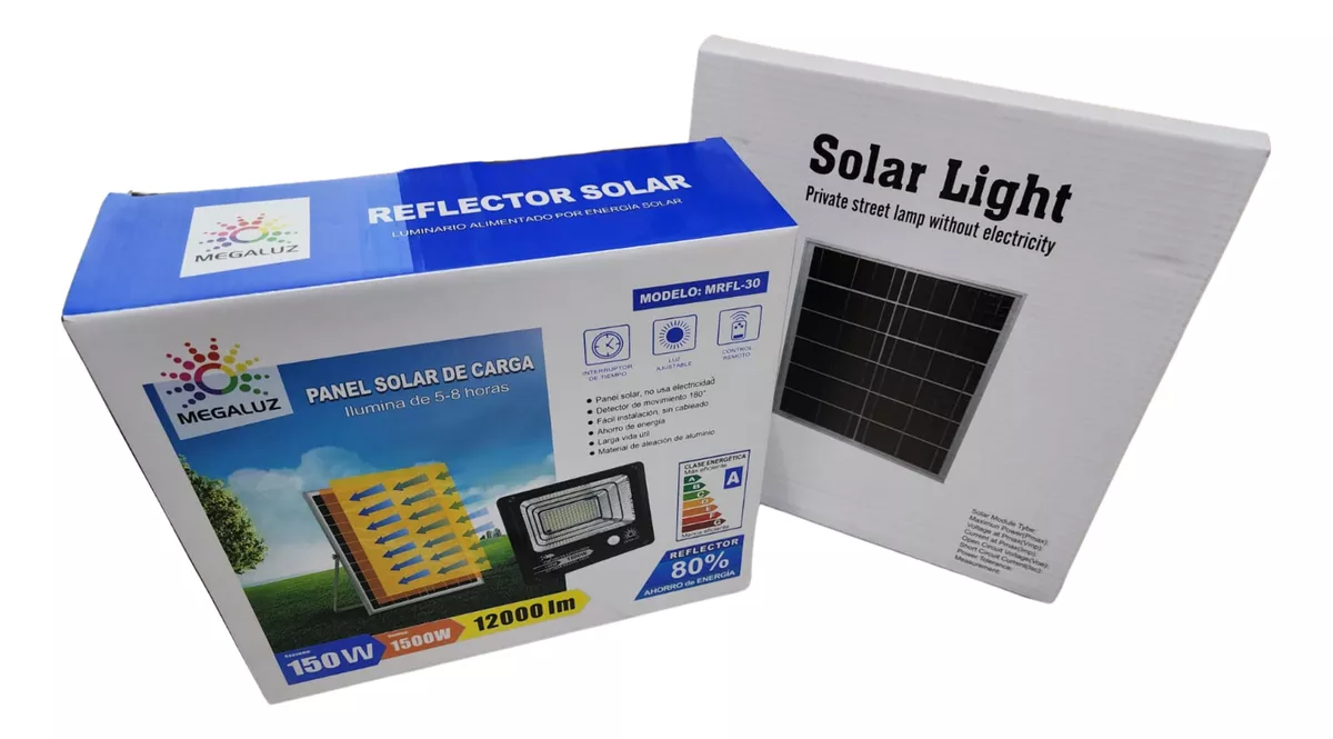Reflector Solar Con Panel 150w Control Remoto
