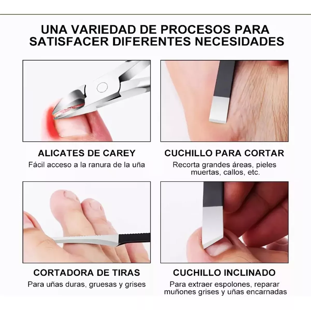 ICHIDO 13 Piezas Pedicure Set De Manicure Profesional Cortar Uñas Encarnadas.