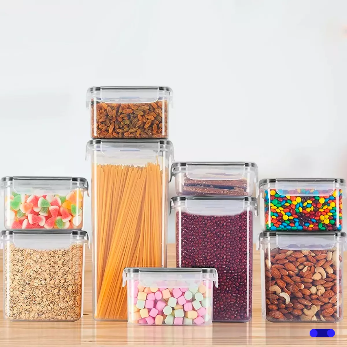 Recipientes Herméticos Para Almacenamiento De Alacena Chefs Path CP-Tall Negro