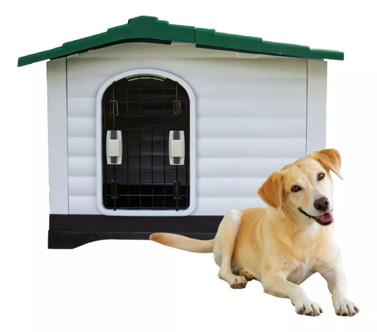Casa Para Perro Raza Mediana Con Puerta Metal Y Térmica