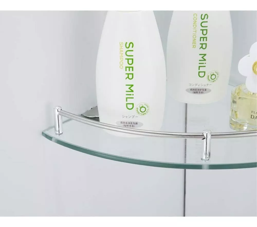 Vmingo Repisa Esquinero Baño Organizador Vidrio Estante Pared 4pz