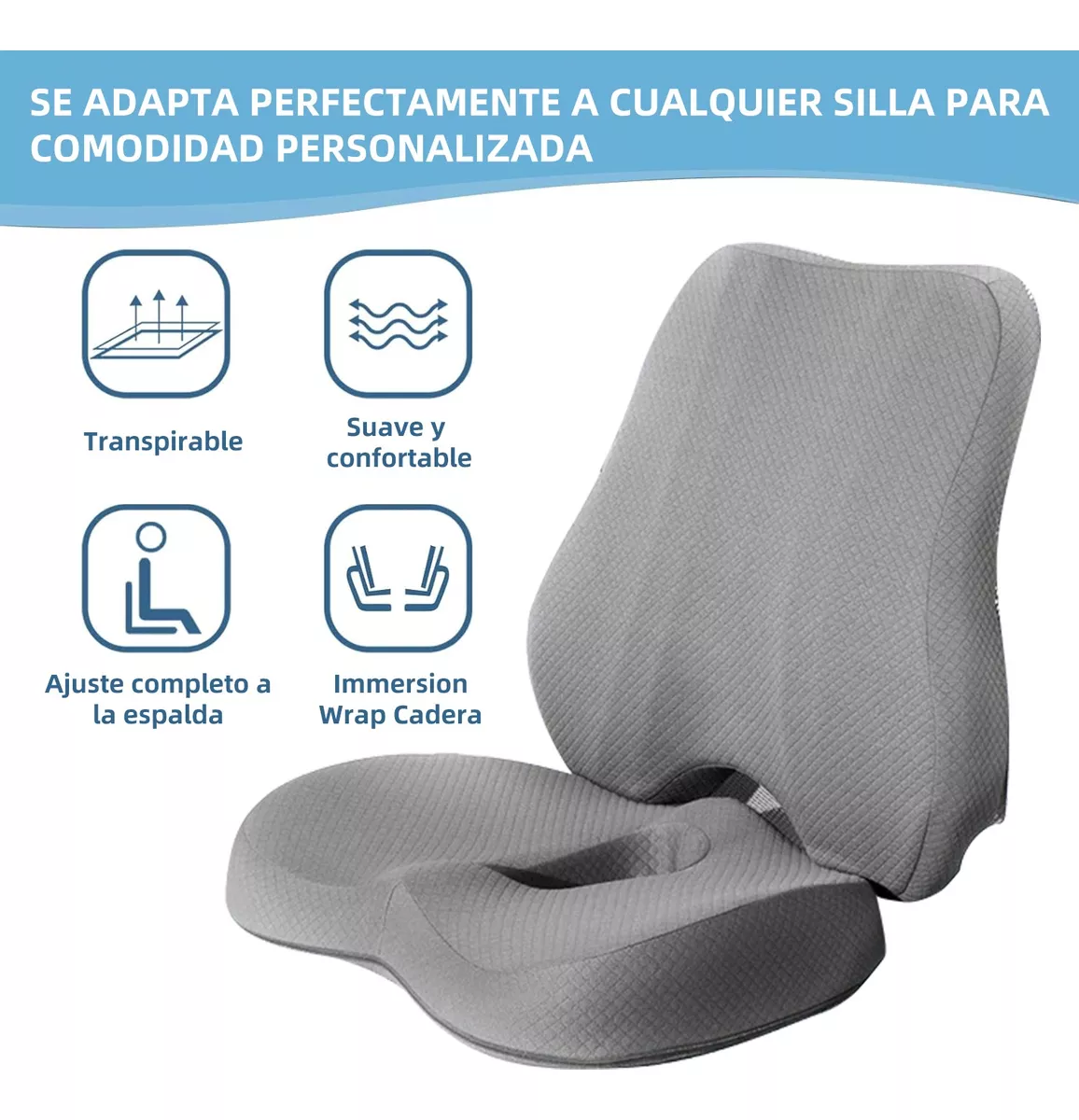 Cojín Del Asiento Y Almohada De Soporte Lumbar Para Espalda