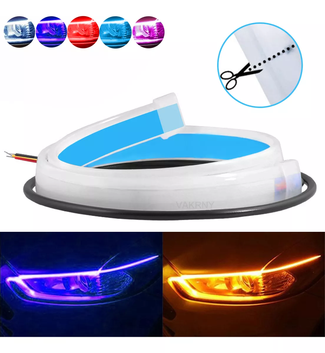 60cm Par Tira Led Drl Flexible Direccional Secuencial Auto