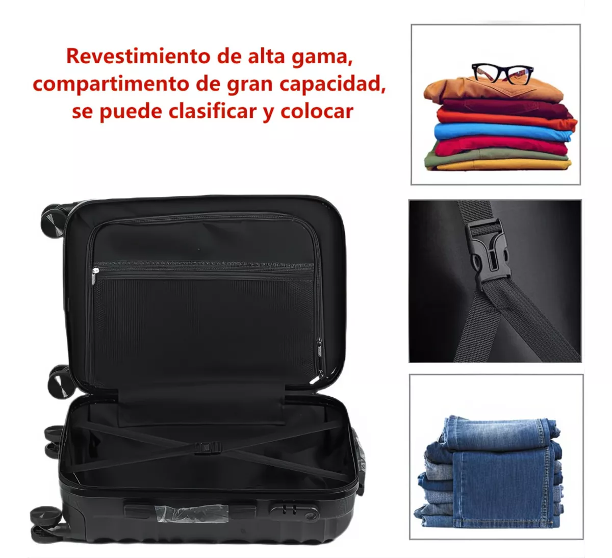 Set Maletas Rígidas Kit Viaje Mano Avion 20in 4 Ruedas 360°