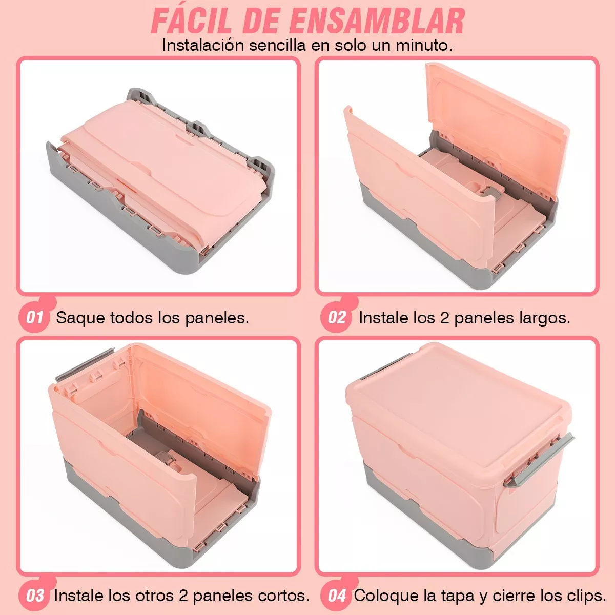 Caja Almacenamiento Plegable 2pzs Organizador Hogar Con Tapa