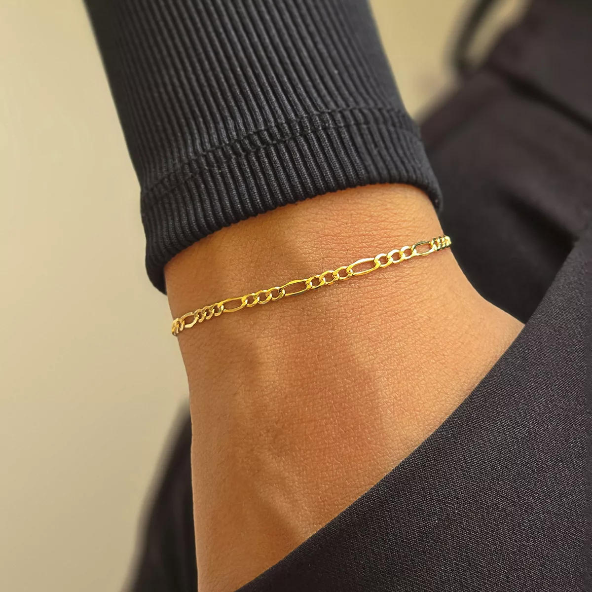 Pulsera Cartier Pulso Oro 10k Esclava Brazalete Figaro 2.8mm