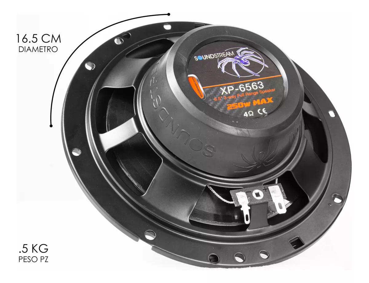 Kit Auto Estéreo Carbon-323 Steelpro+bocinas 6.5 Soundstream