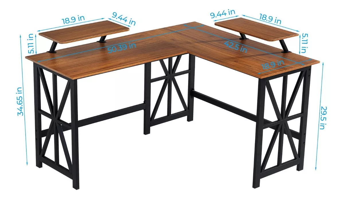Escritorio Gamer Forma L Esquinero Moderno 128*108*90.5cm