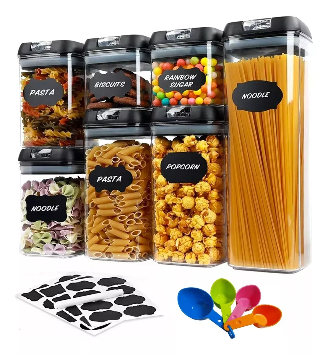 Recipientes Herméticos De Almacenamiento De Cocina Set 7 Pz.