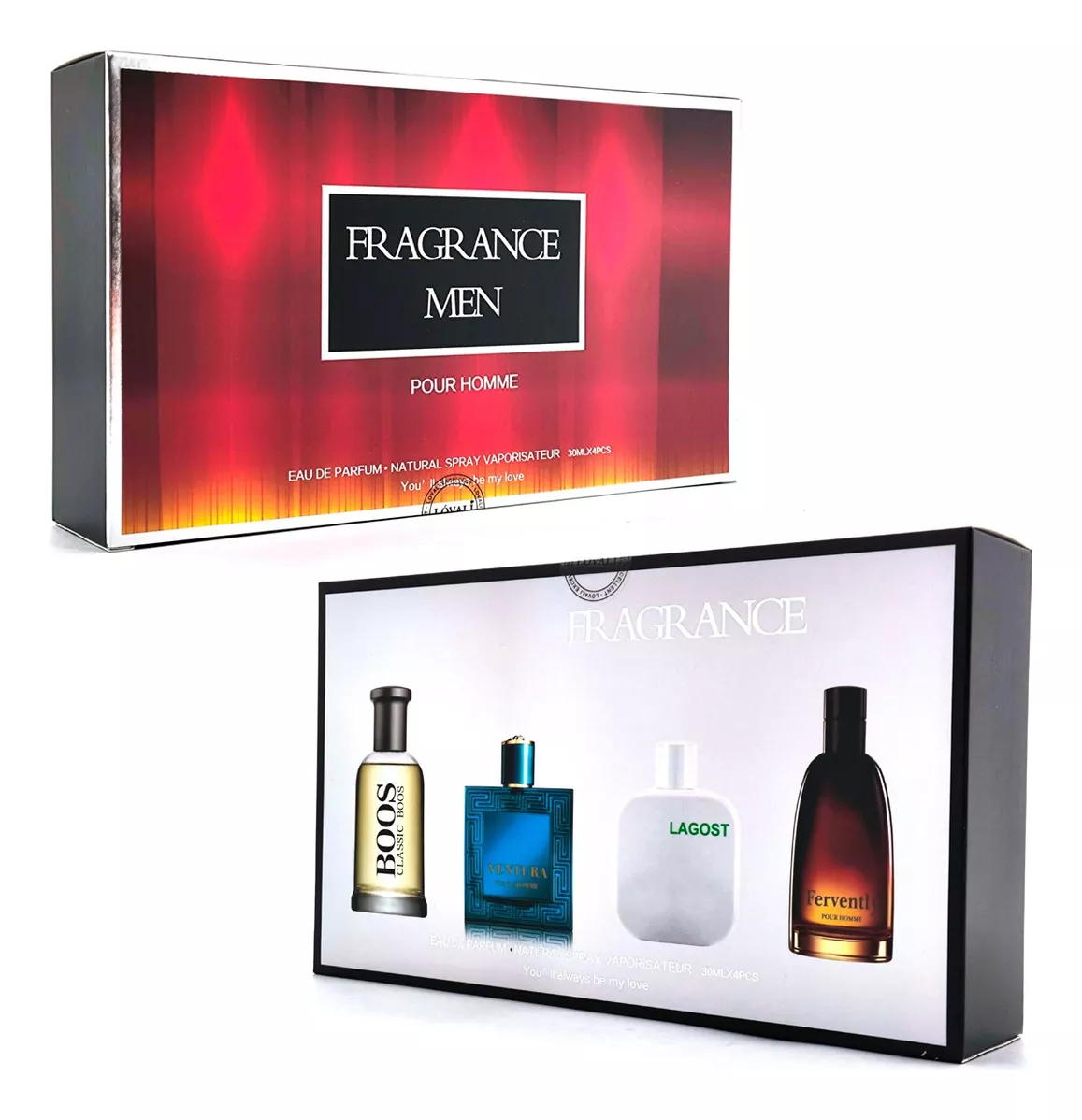 4pk Fragrance Men Pour Homme Perfumes Mini Set De Fragancia Volumen de la unidad 30 mL