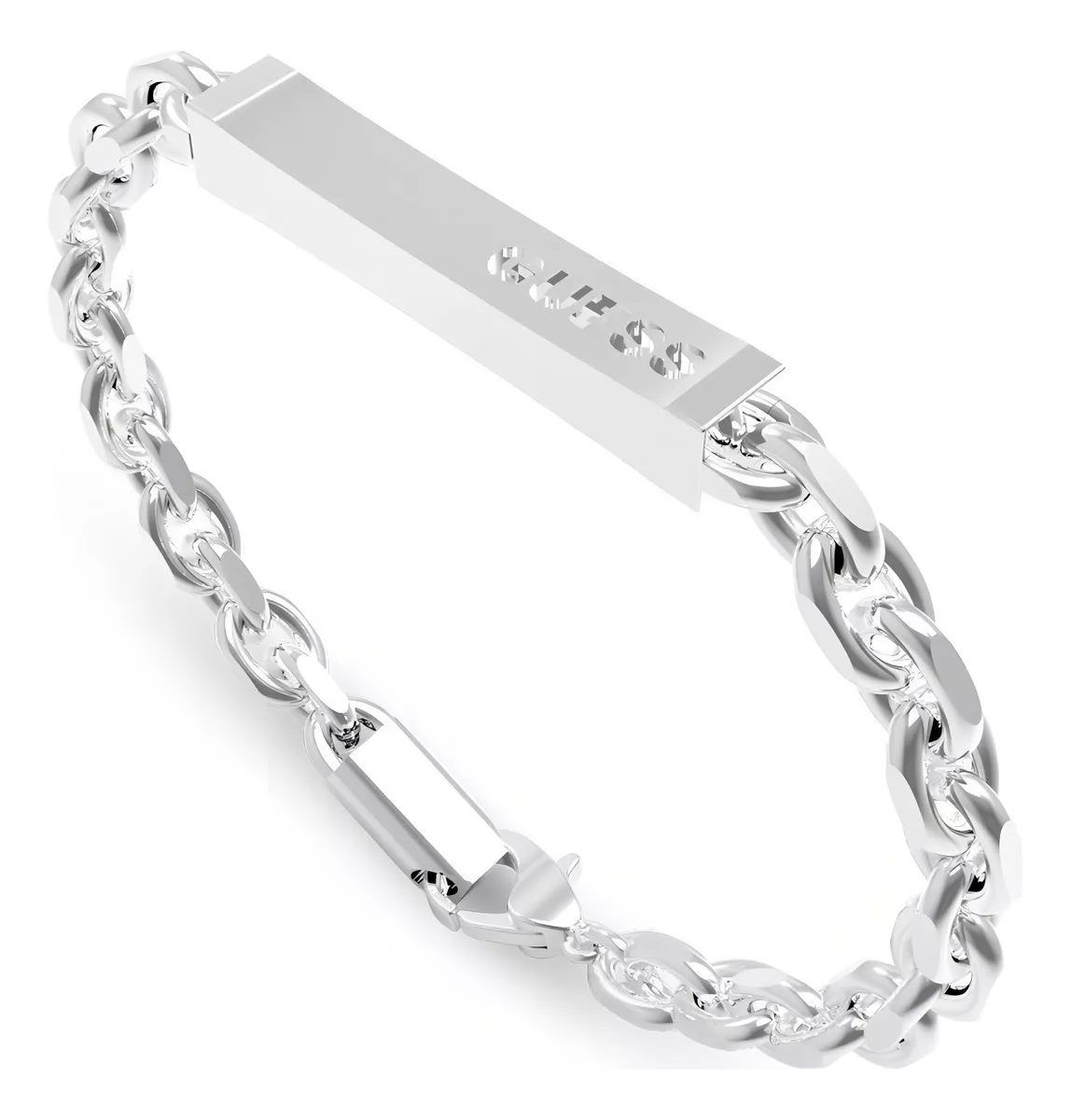 Pulsera Guess Juxb03000jwsts De Acero Quirúrgico Color Plateado Tamaño Unitalla Para Adultos