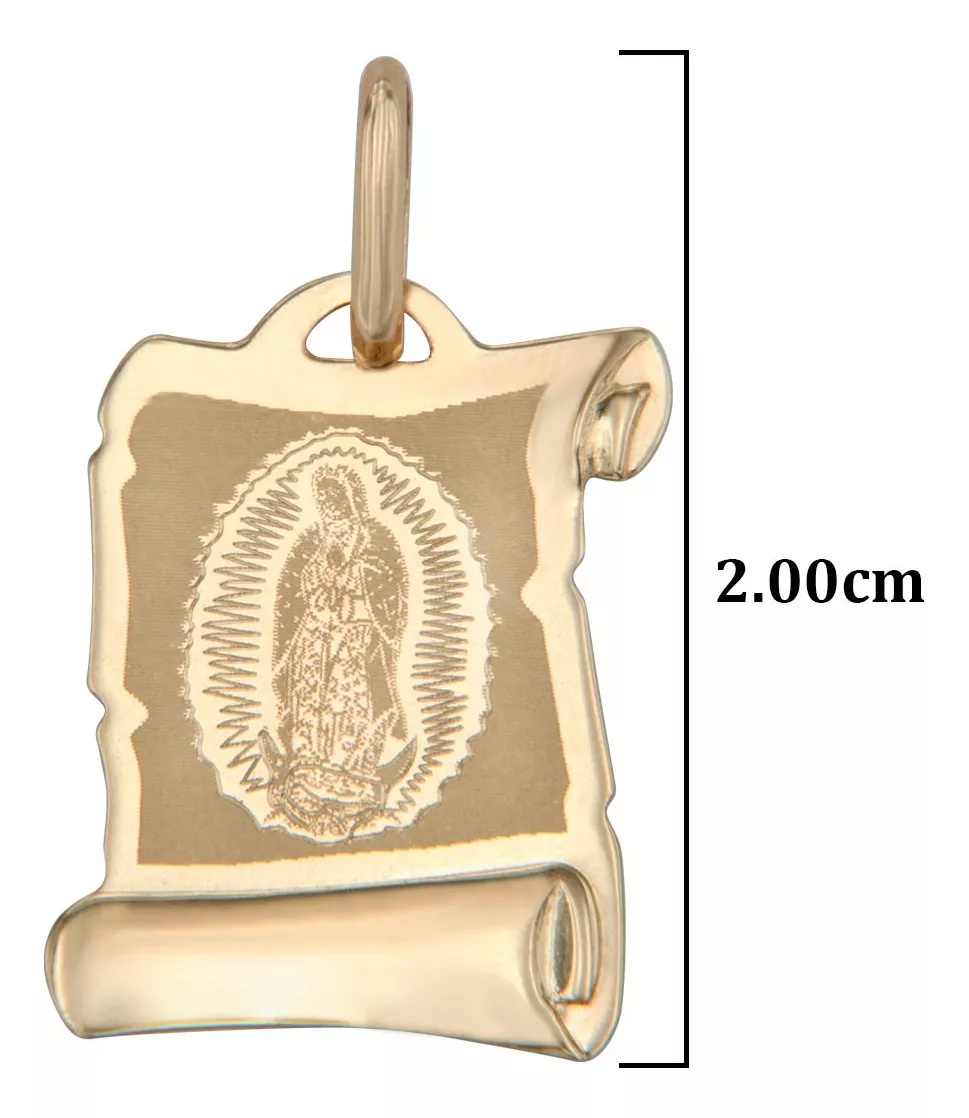 Collar Con Medalla De Virgen Italiana De Oro De 10k