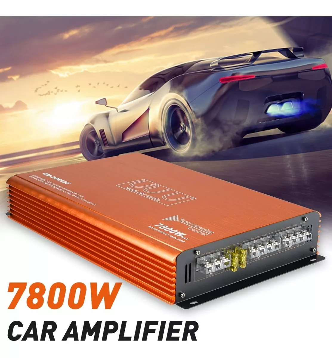 Amplificador Fuente Audiobahn 7800w 4 Canales Para Auto