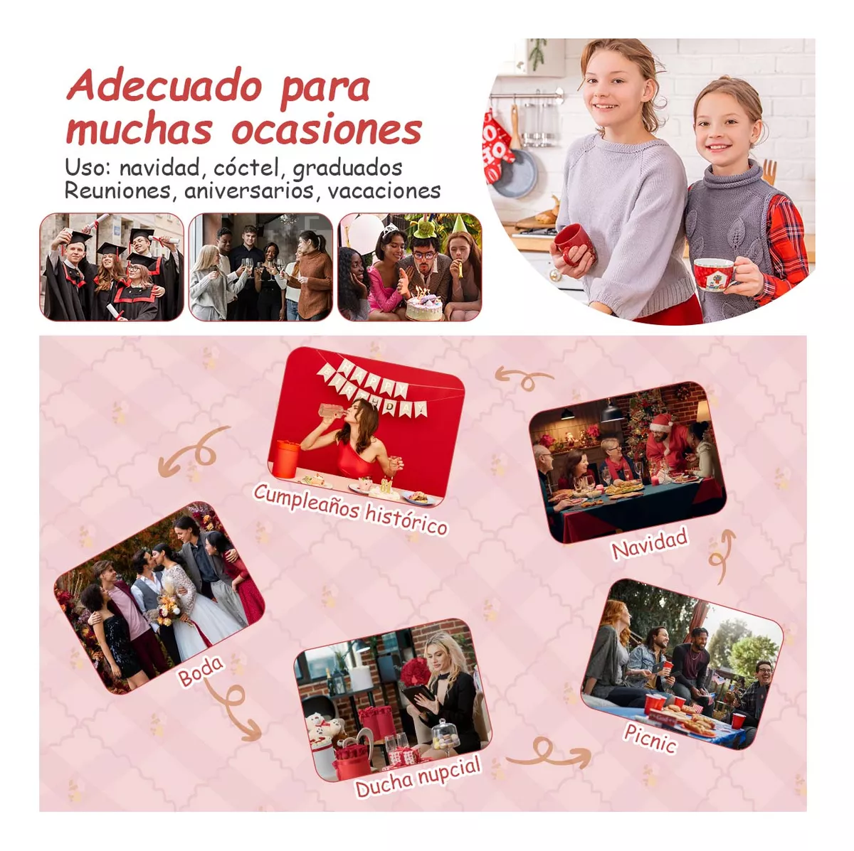 Juego De Vajilla Navidad De Desechables Platos Vasos 225 Pzs
