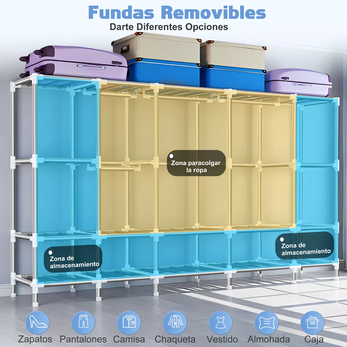 Closet Armable Ropero Closed Armario Organizador Ropa 245cm