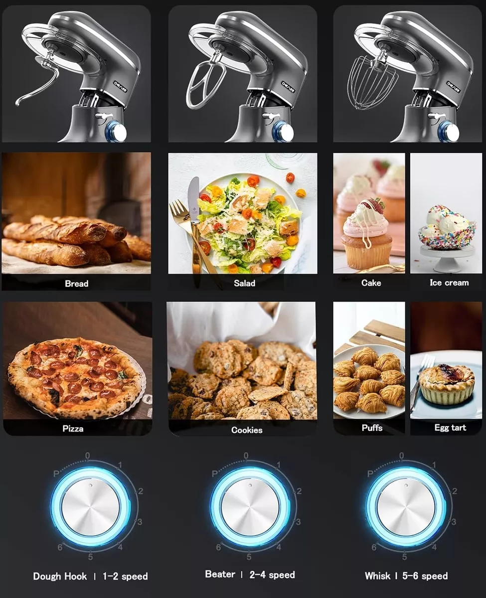 6 Velocidades, Batidora De Pedestal Eléctrico 120v-60hz 660w