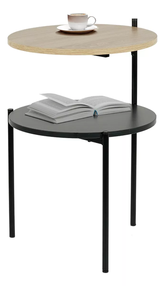 Mesa De Centro Lateral Redonda Minimalista Para Sala Y Hogar