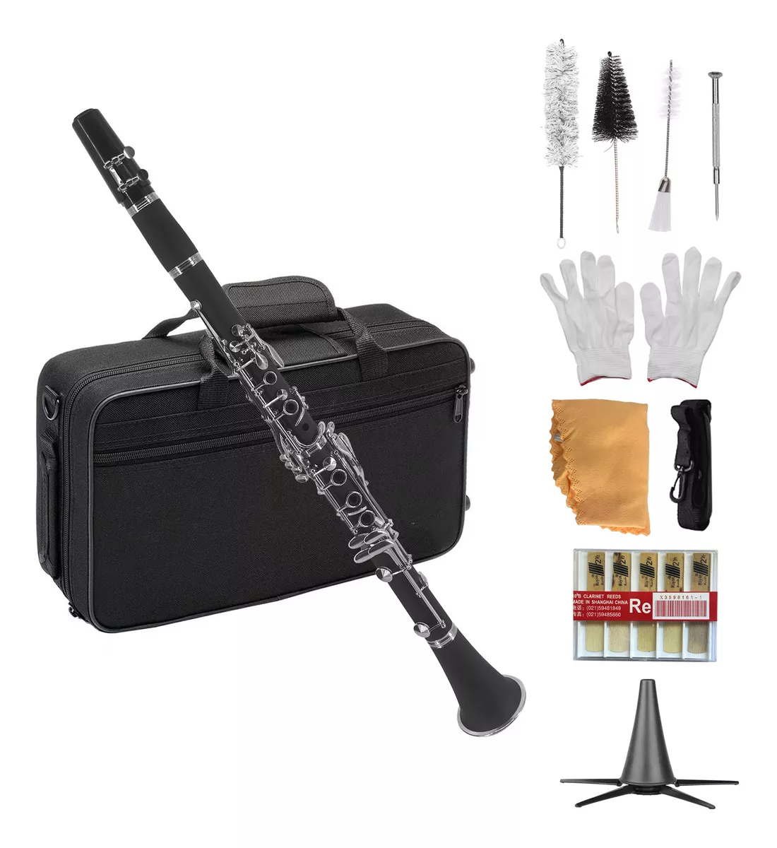 Clarinete Binocular Clarinet Abs Bb Con Limpieza De 10 Lengü